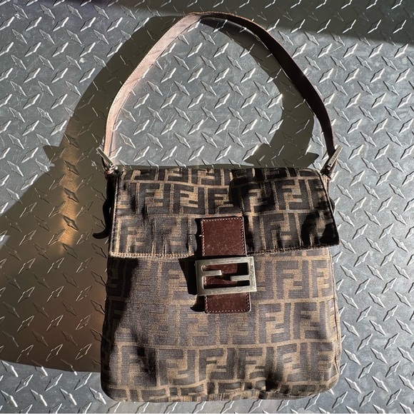 Fendi Handbags - Fendi Vintage Zucca Baguette Shoulder Bag in Brown